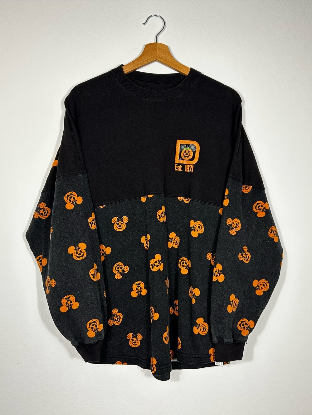2021 Walt Disney World Mickey Pumpkin Halloween AOP Spirit Jersey Adult L Black